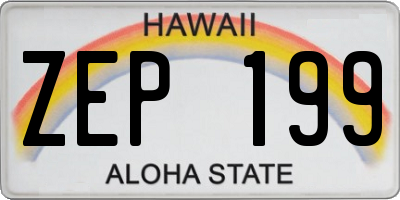 HI license plate ZEP199