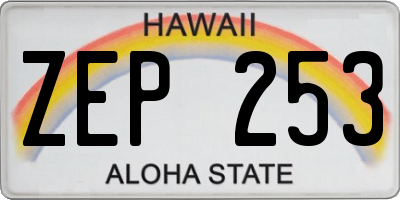 HI license plate ZEP253