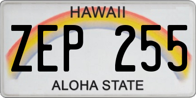 HI license plate ZEP255