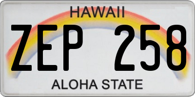 HI license plate ZEP258