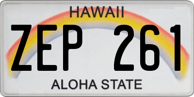 HI license plate ZEP261