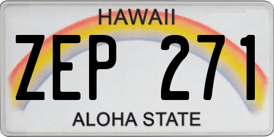 HI license plate ZEP271