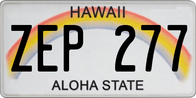 HI license plate ZEP277
