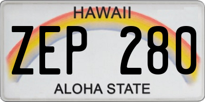 HI license plate ZEP280