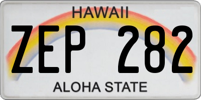 HI license plate ZEP282