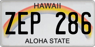 HI license plate ZEP286