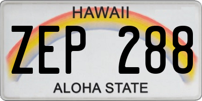 HI license plate ZEP288