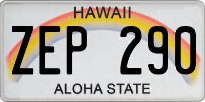 HI license plate ZEP290