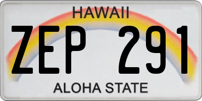 HI license plate ZEP291