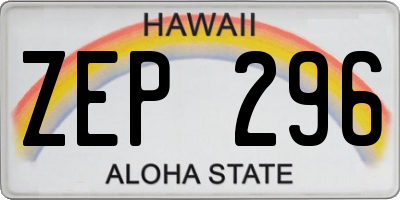 HI license plate ZEP296