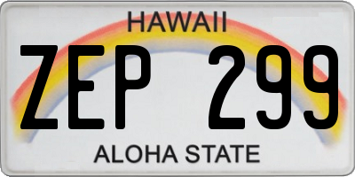 HI license plate ZEP299
