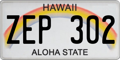 HI license plate ZEP302
