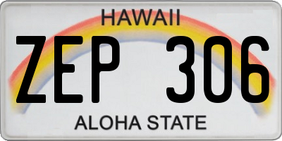 HI license plate ZEP306