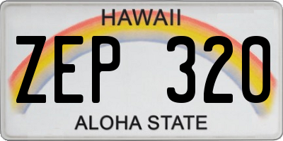 HI license plate ZEP320
