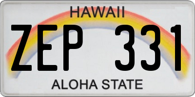 HI license plate ZEP331