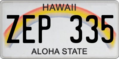 HI license plate ZEP335
