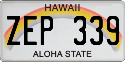 HI license plate ZEP339