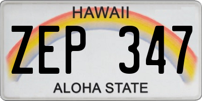 HI license plate ZEP347