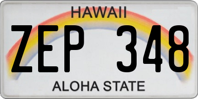 HI license plate ZEP348