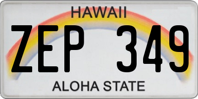 HI license plate ZEP349