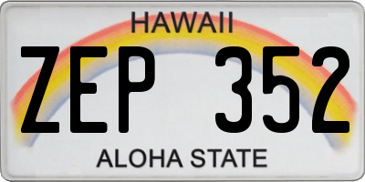 HI license plate ZEP352