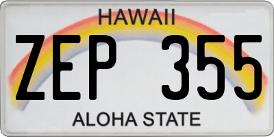 HI license plate ZEP355