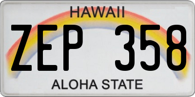 HI license plate ZEP358