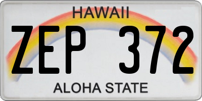 HI license plate ZEP372
