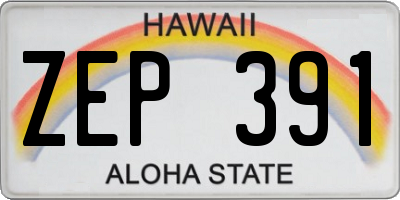 HI license plate ZEP391