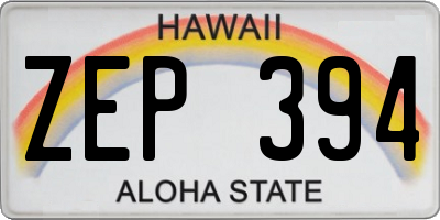 HI license plate ZEP394