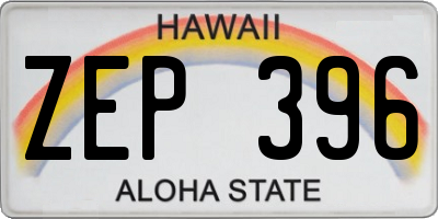 HI license plate ZEP396