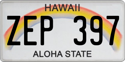 HI license plate ZEP397