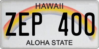 HI license plate ZEP400