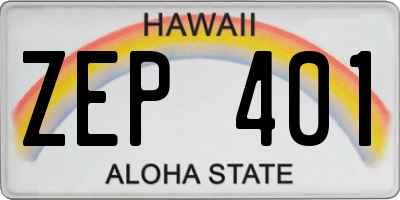 HI license plate ZEP401