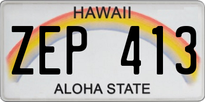 HI license plate ZEP413