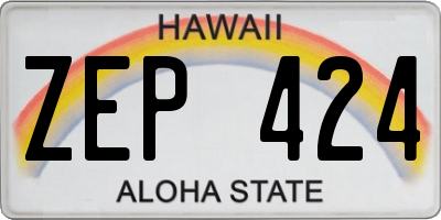 HI license plate ZEP424
