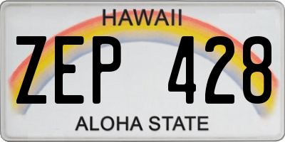 HI license plate ZEP428