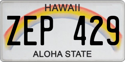 HI license plate ZEP429