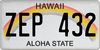 HI license plate ZEP432