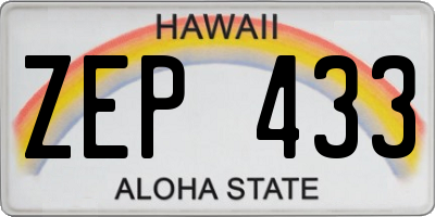 HI license plate ZEP433