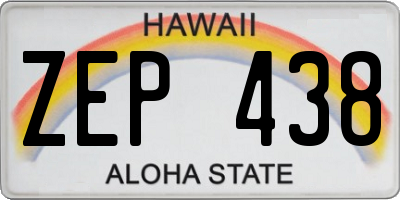 HI license plate ZEP438