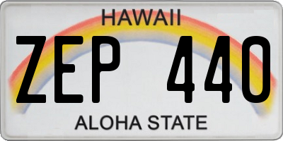 HI license plate ZEP440