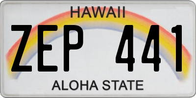 HI license plate ZEP441