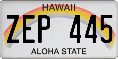 HI license plate ZEP445