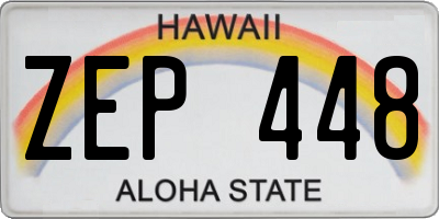 HI license plate ZEP448