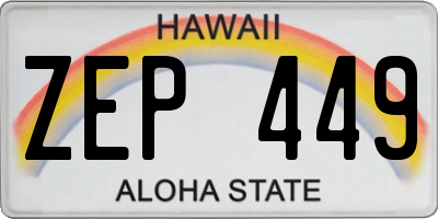 HI license plate ZEP449
