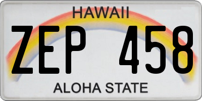 HI license plate ZEP458