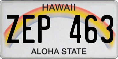 HI license plate ZEP463