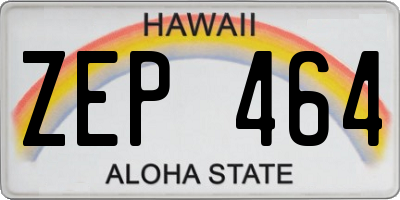 HI license plate ZEP464