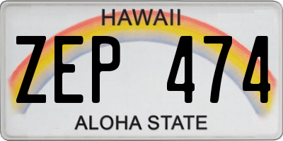 HI license plate ZEP474